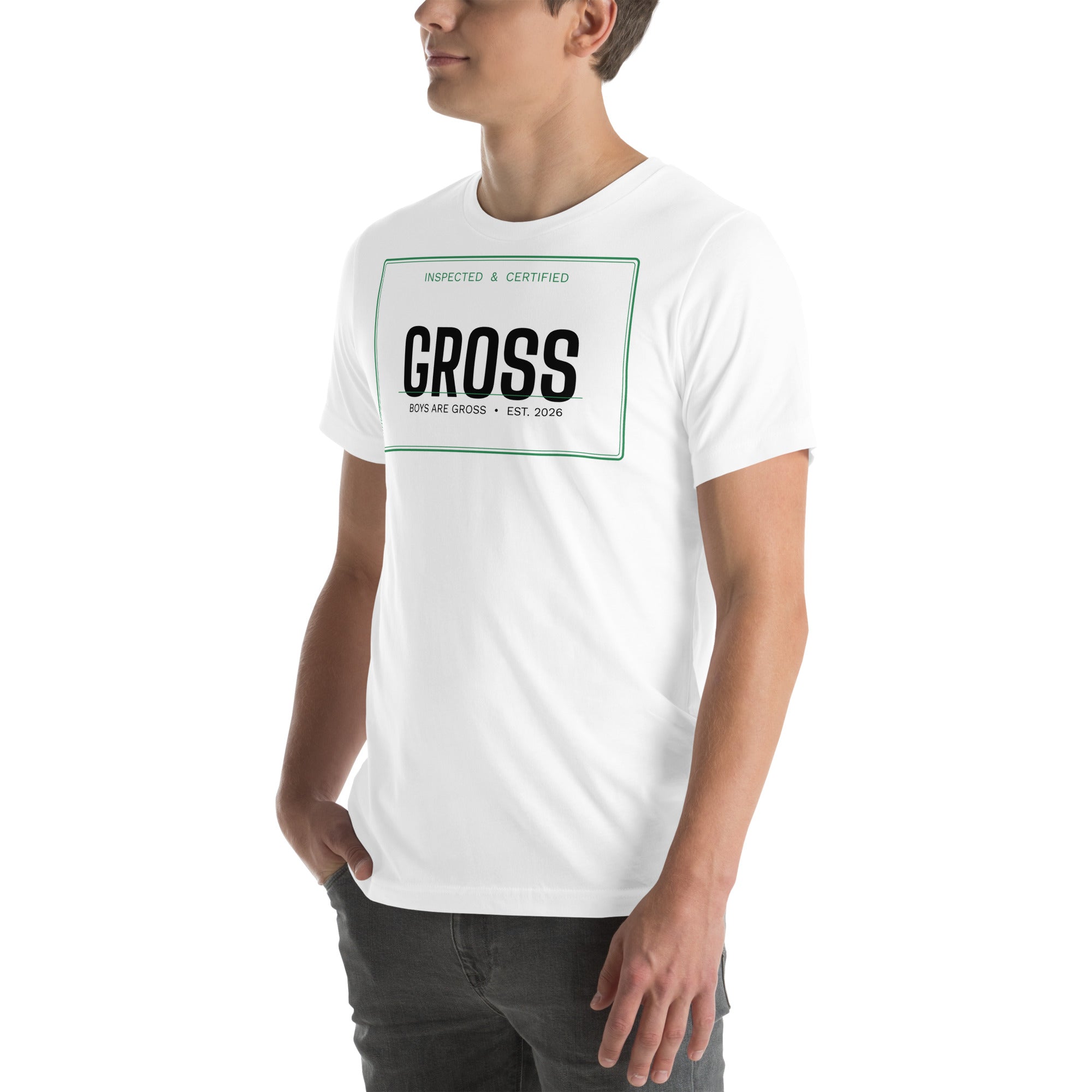 Certified Gross Tee White front stamp - Boys Are Gross