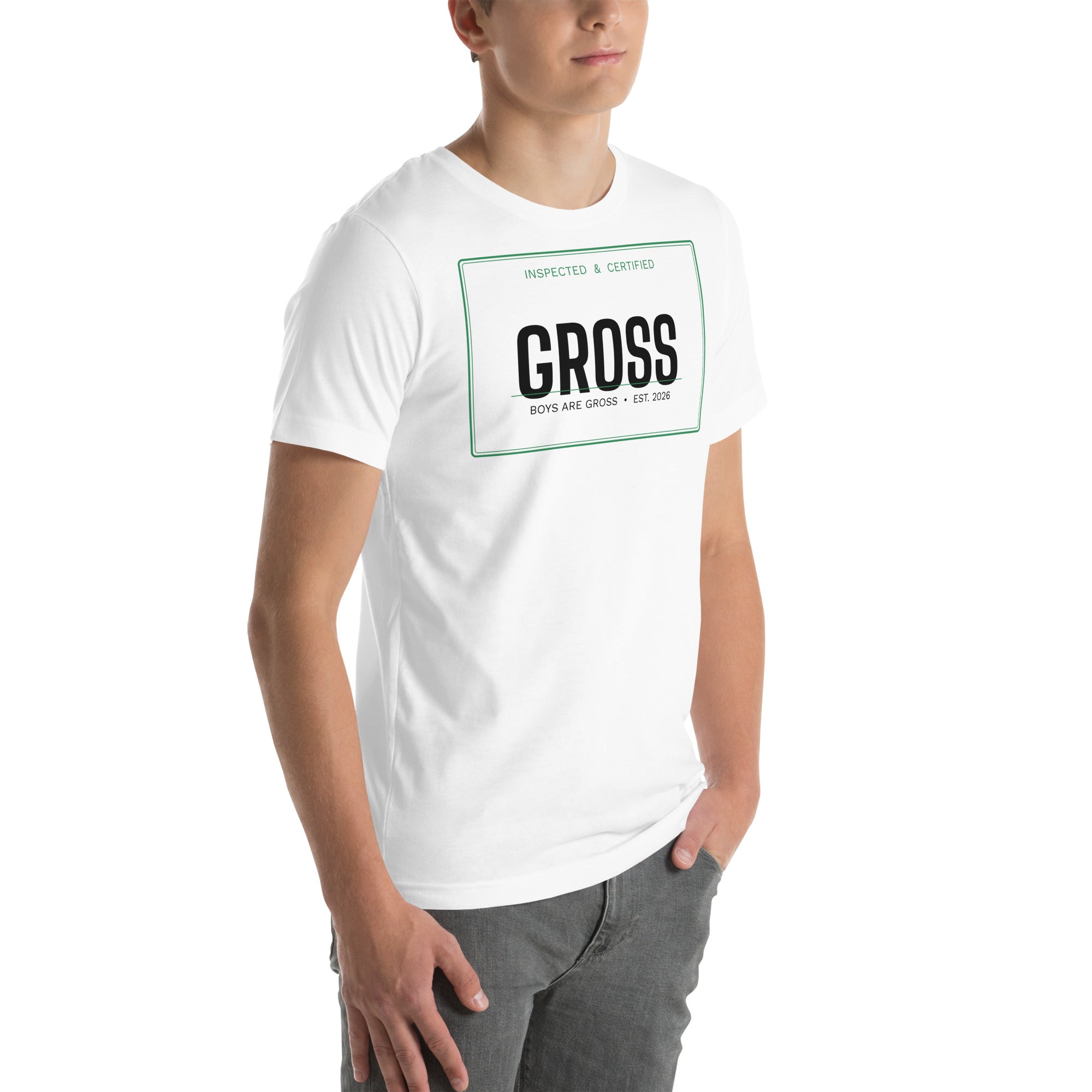 Certified Gross Tee White side - Boys Are Gross